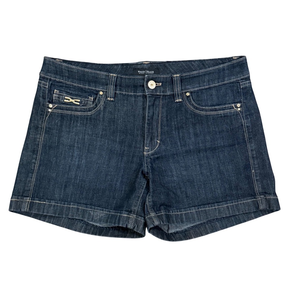 White House Black Market Dark Wash Denim Cuffed Shorts Size 8